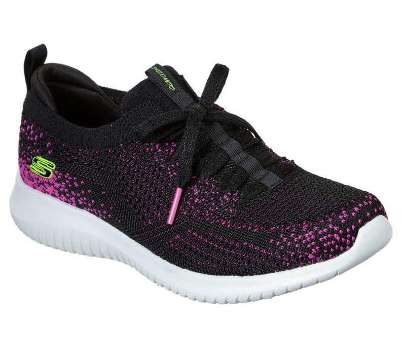 Skechers Dam Svarta/Rosa Slip On - Ultra Flex - Twilight Twinkle - Sverige (KSRCE-0854)